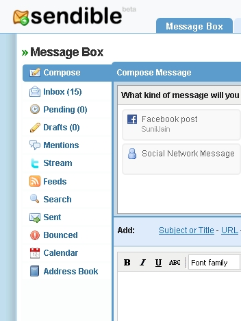 Sendible User Interface1 10 ways to schedule Facebook status updates